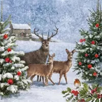 Tres ciervos en Navidad