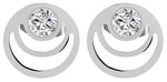 Accent stainless steel stud earrings with similite stone