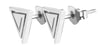 Stainless steel triangle accent stud earrings