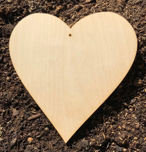 Corazón de contrachapado 15+15 cm