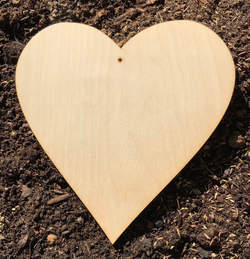 Plywood heart 15+15 cm