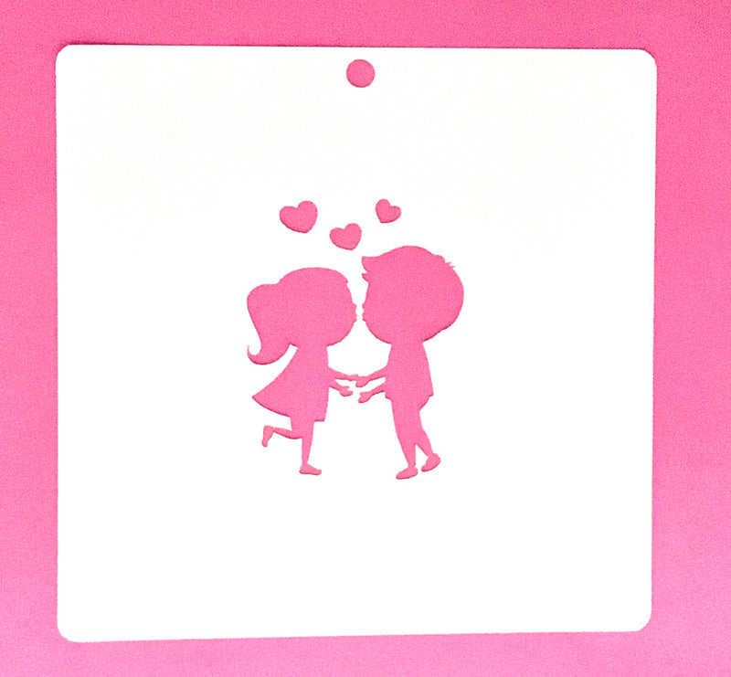 Stencil couple in love 14+14 cm