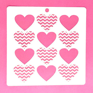 Plantilla corazones 14+14 cm