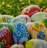 Coloridos huevos de Pascua
