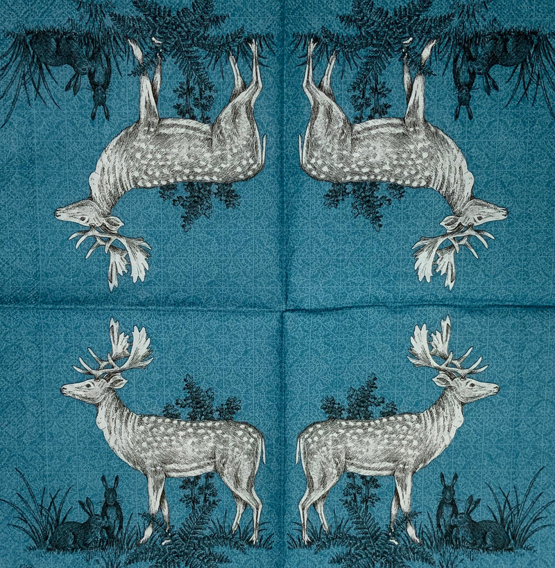 Deer with rabbits