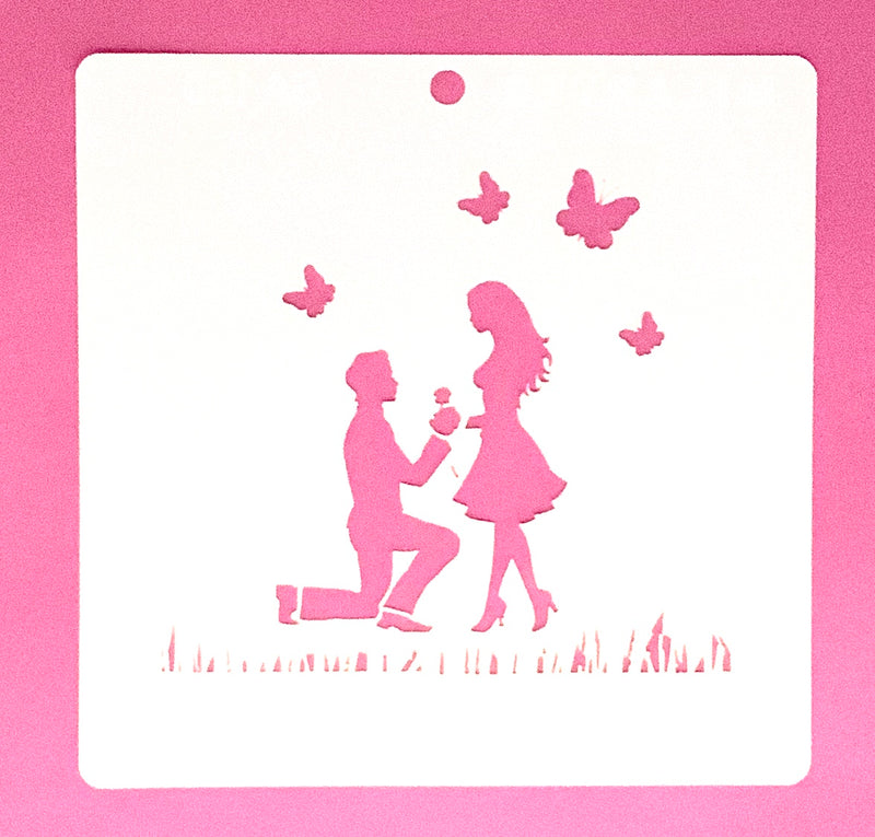 Stencil marriage proposal 14+14 cm