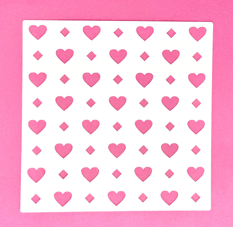 Stencil hearts 14+14 cm