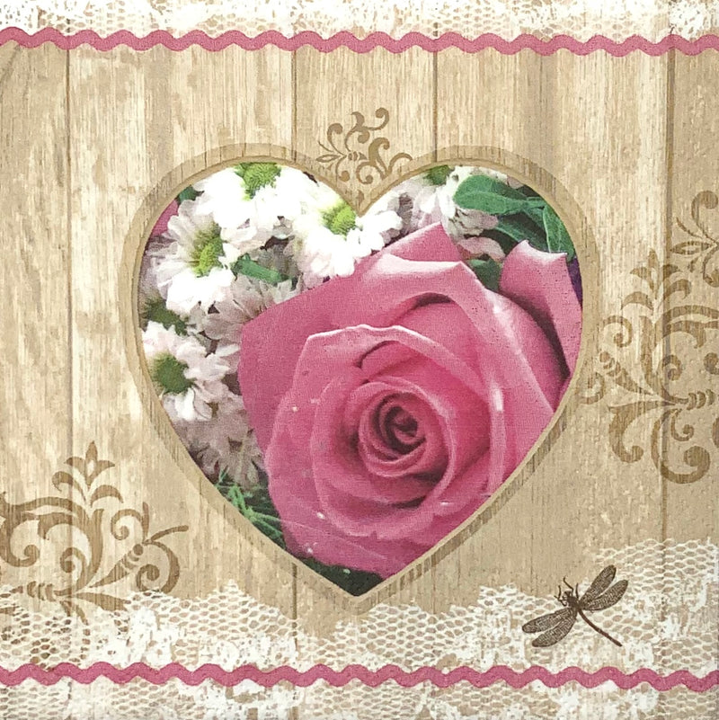 Rose in Herz - Coeur Rose Rustique