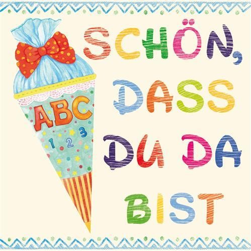 Schulanfang Schön dass Du da bist  Beige/ Blau