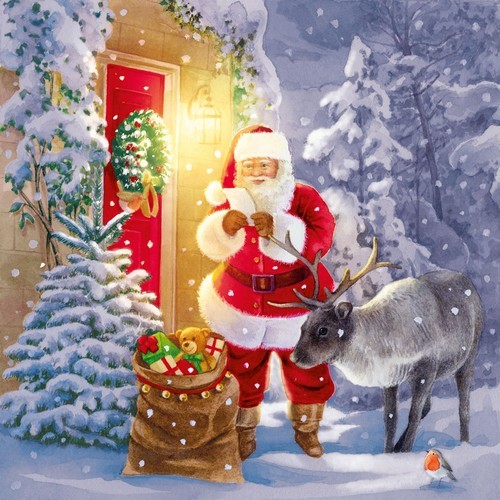 Santa and Reindeer - Santa mit Renntier