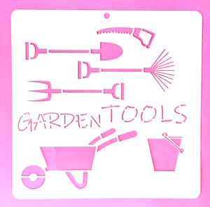 Stencil Herramientas Jardin 20+20 cm