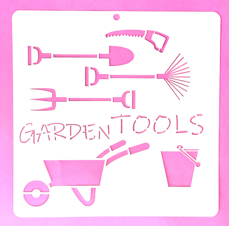 Stencil Garden Tools 20+20 cm