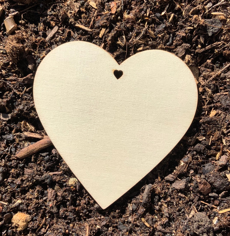 Plywood heart 10+10 cm