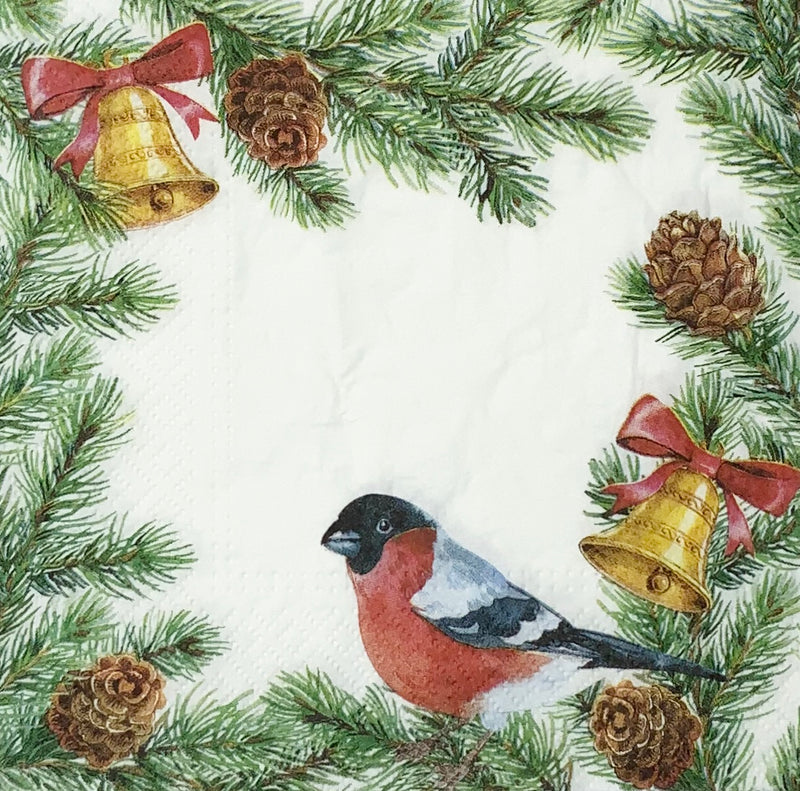 Little birds in the Christmas wreath