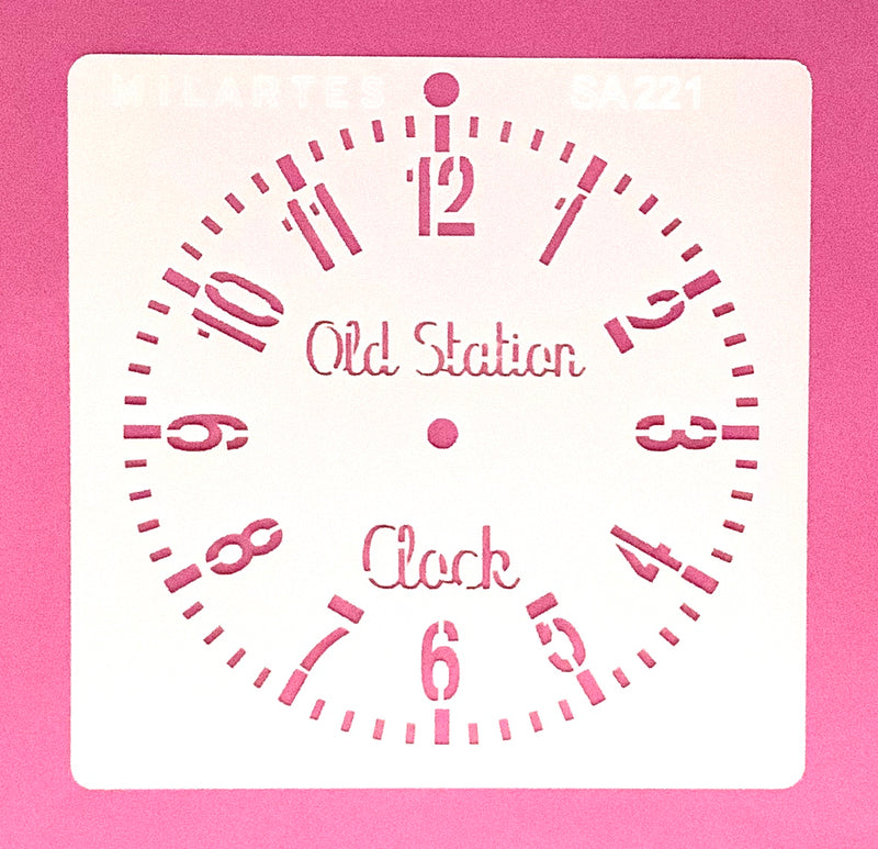 Stencil clock 14+14 cm