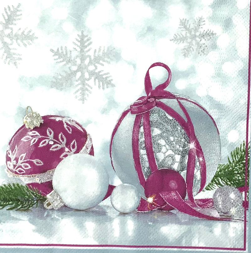 Silver & Purple Christmas Baubles