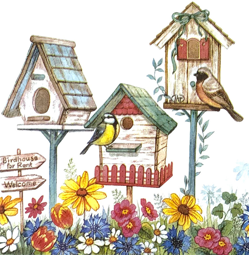 Bunte Vogelhäuser -Birdhouse for Rent