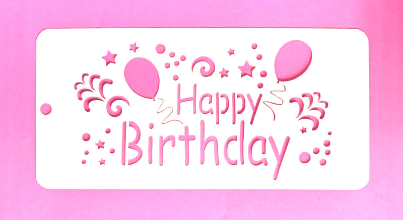 Stencil Happy Birthday 20+10 cm