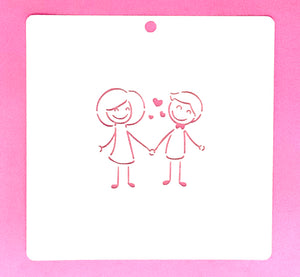Plantilla pareja enamorada 14+14 cm
