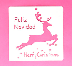 Stencil Merry Christmas 14+14 cm