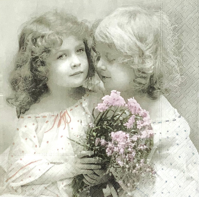 2 girls with flowers