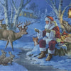 Weihnachtsmann mit Waldtiere