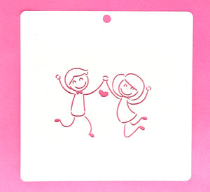 Plantilla pareja enamorada 14+14 cm