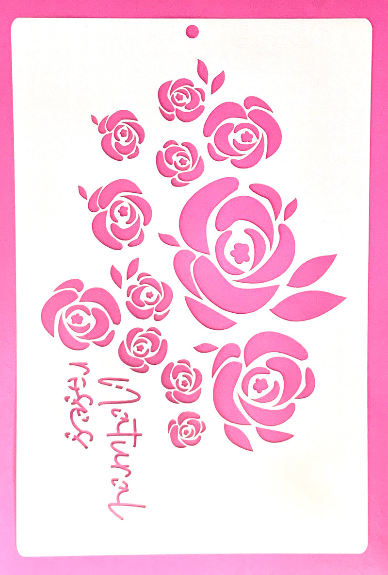 Stencil rose 30+20 cm