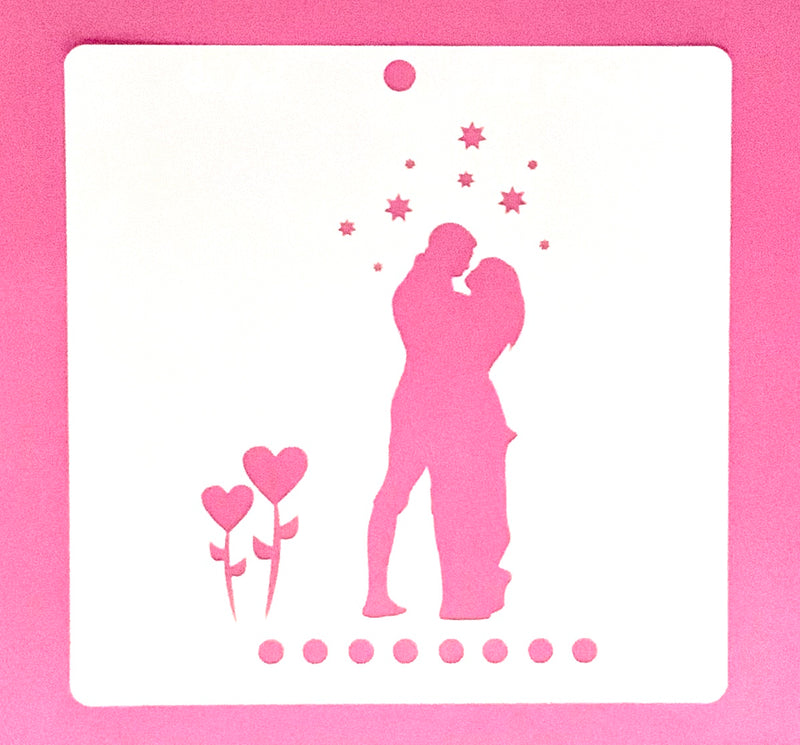 Stencil couple in love 14+14 cm