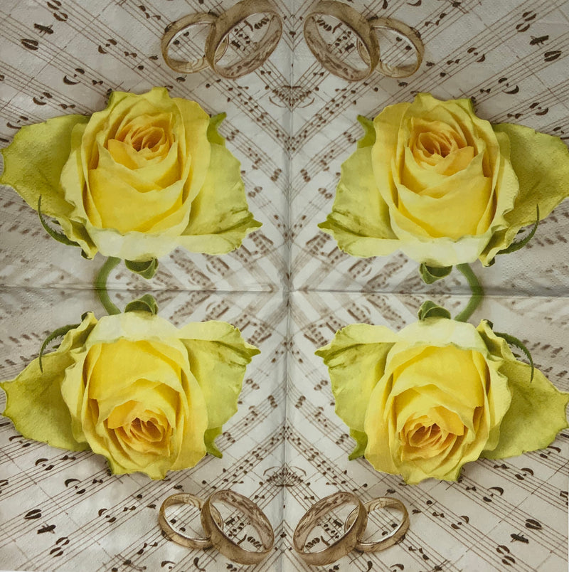 Gelbe Rose mit Ringe