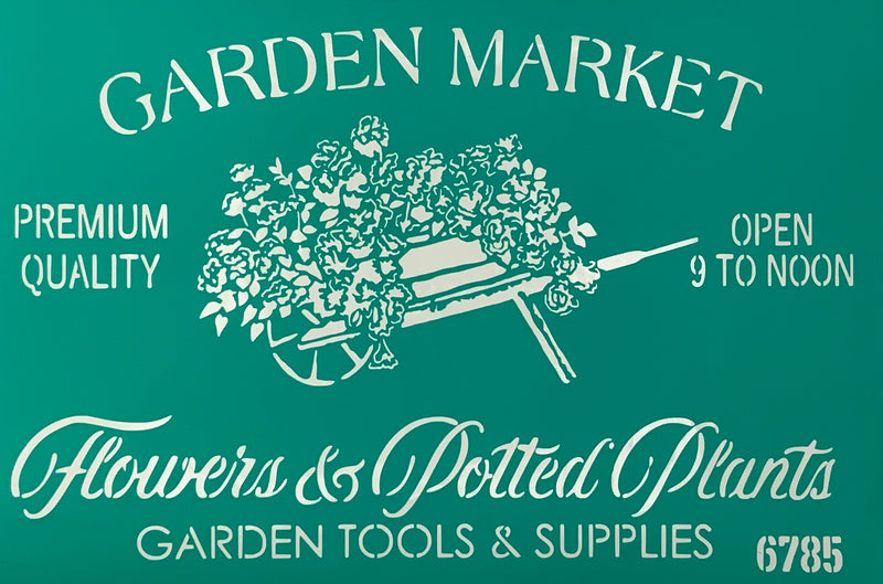 Stencil Garden Market 20+30 cm