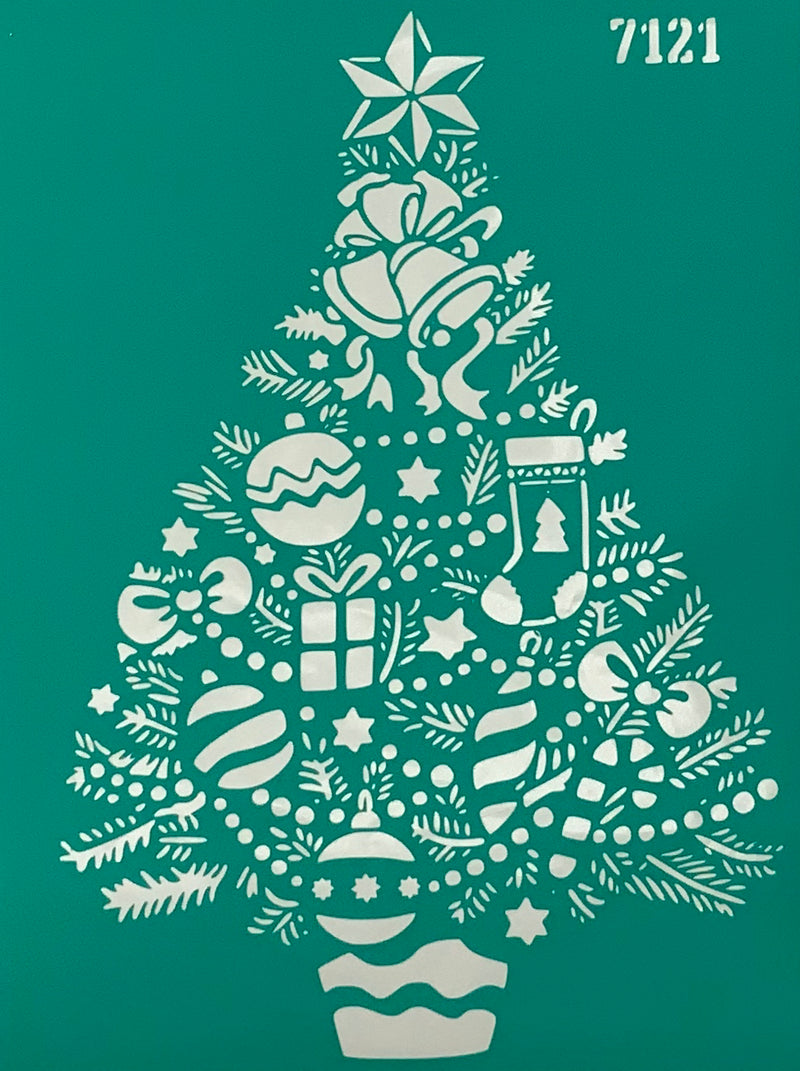 Stencil Christmas tree 20+15 cm
