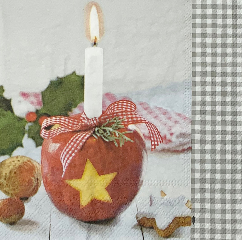 Apple with candle