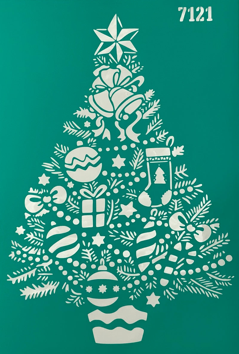 Stencil Christmas tree 20+30 cm