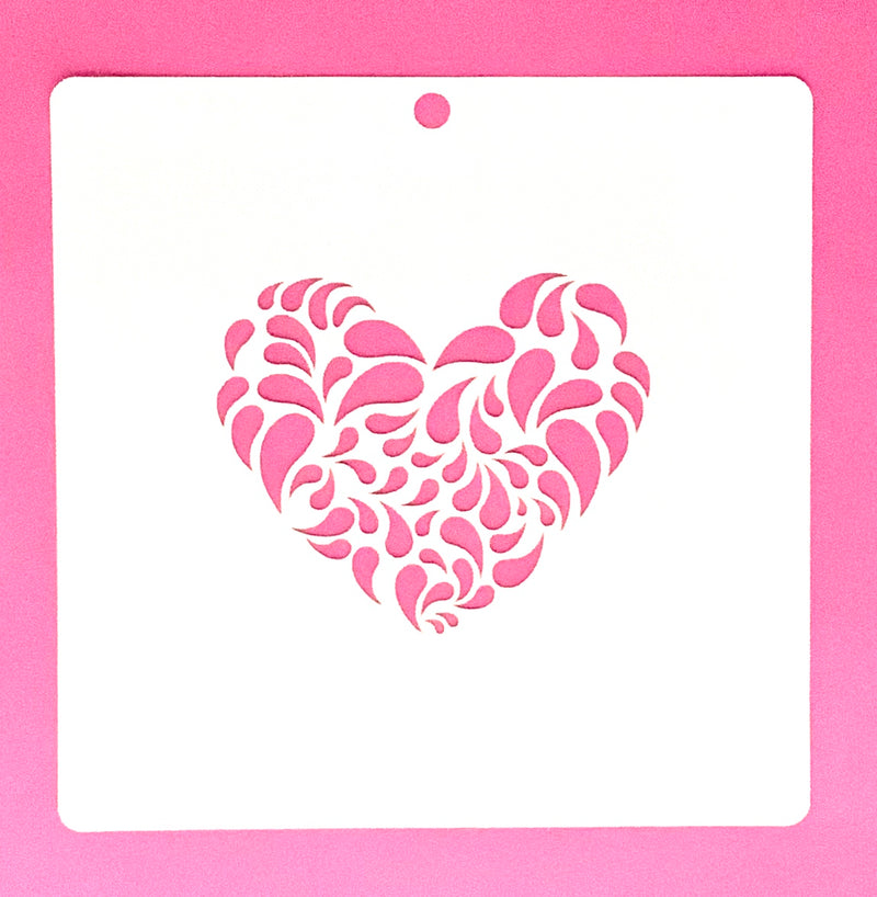 Stencil heart 14+14 cm