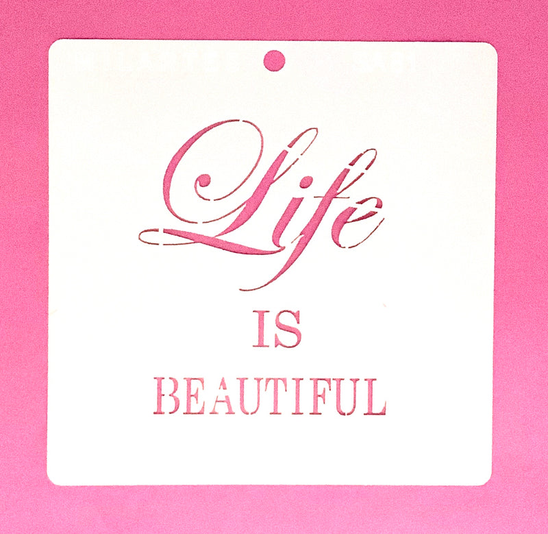 Schablone Life is Beautiful 14+14 cm
