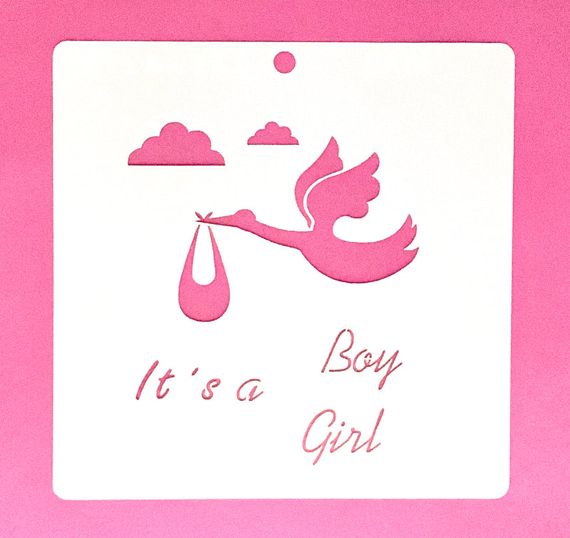Stencil It´sa Boy Girl 14+14 cm