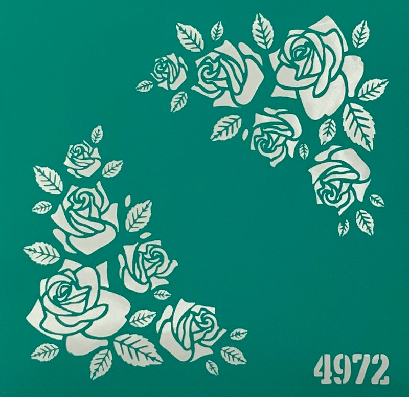 Stencil roses 20+20 cm