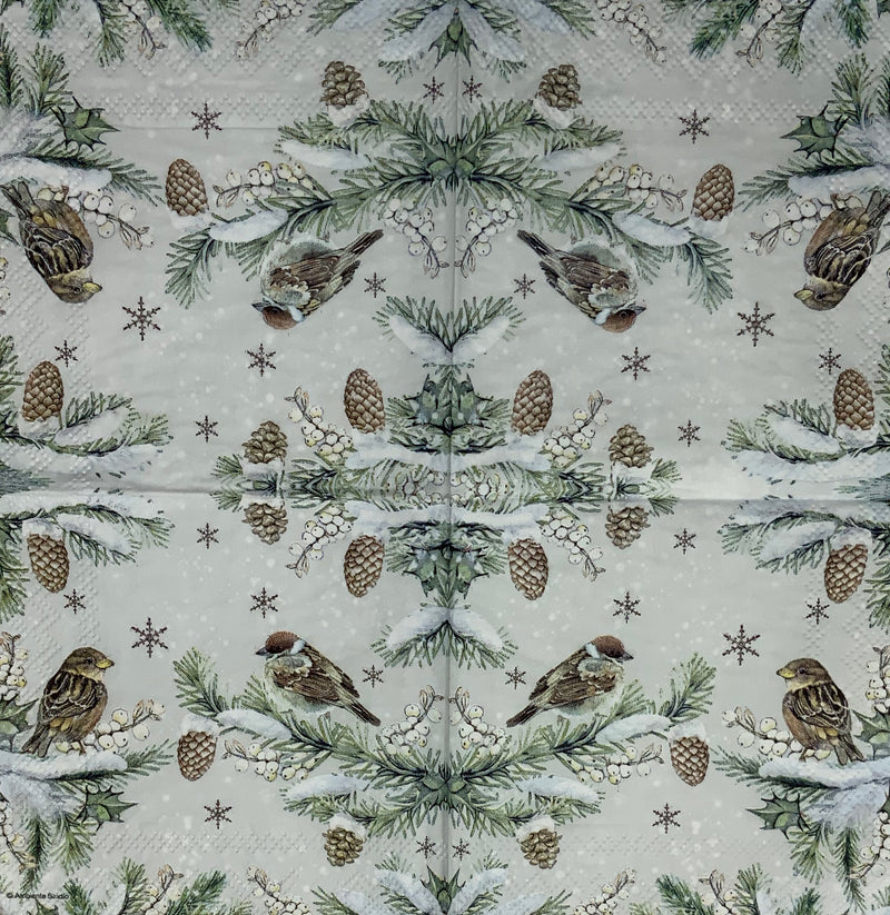 Winter motif with birds