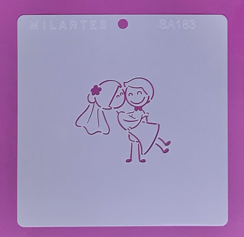 Stencil wedding couple
