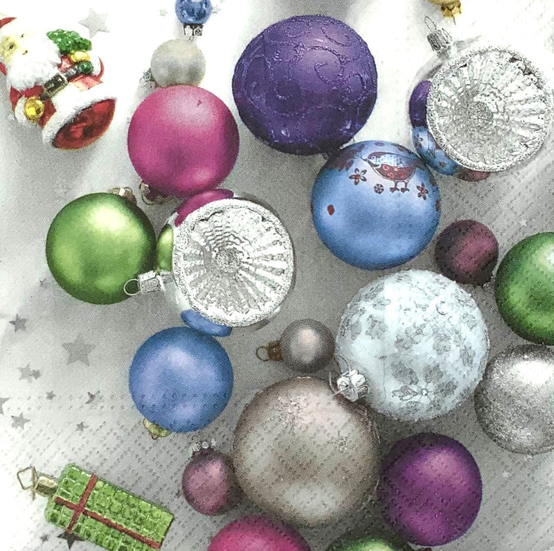 Bunte Weihnachtskugeln – Elas Servietten