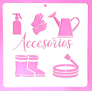 Plantilla accesorios jardín 20+20 cm