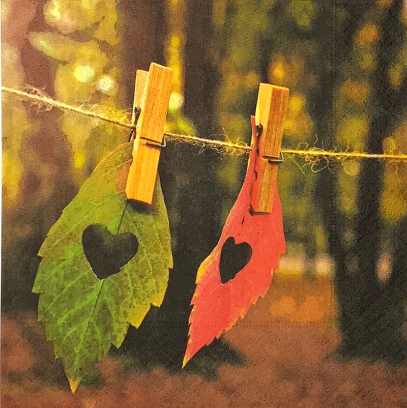 Love Fall - Autumn leaves with heart