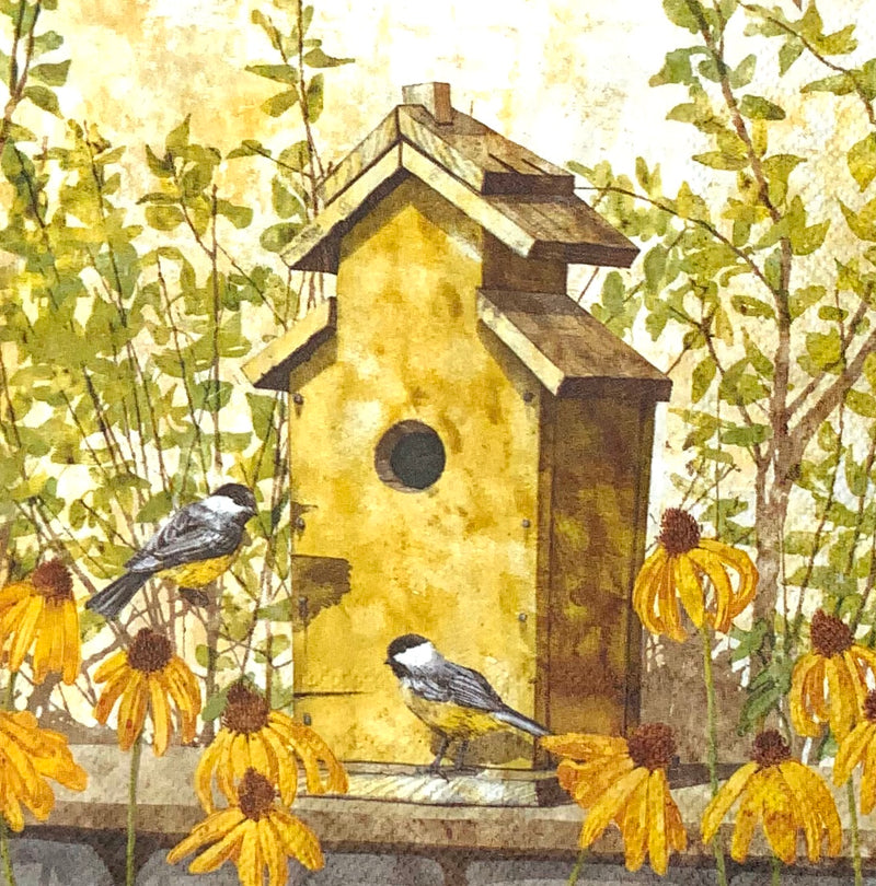 Birdhouse with little birds