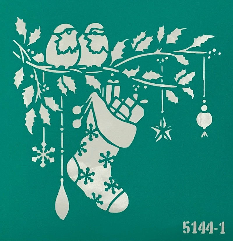 Stencil Christmas stocking 20+20 cm