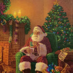 Santa Claus drinking coffee