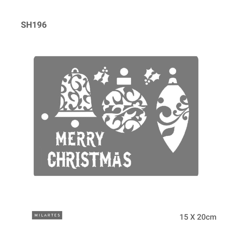 Stencil Merry Christmas tree decorations