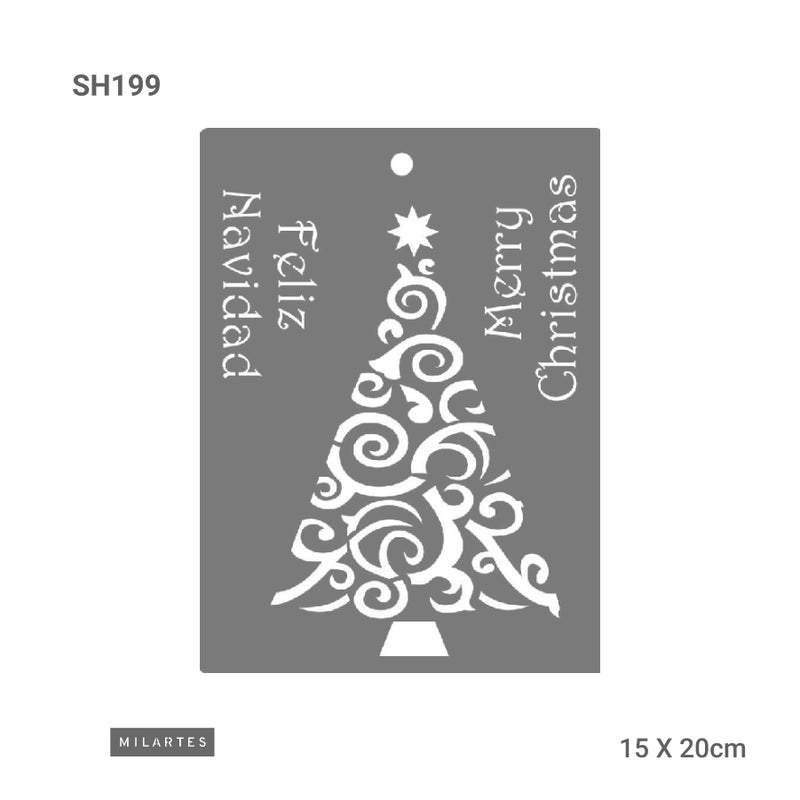 Stencil Christmas tree