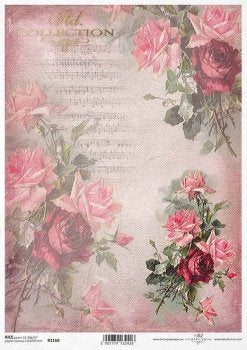 Sheet music with roses
